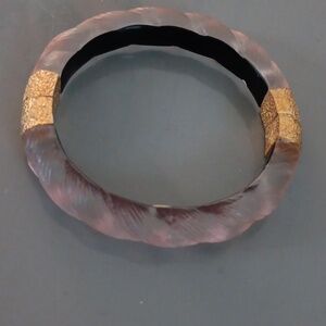 Alexis Bittar bakerlight bangle in light pink with goldtone accents GUC